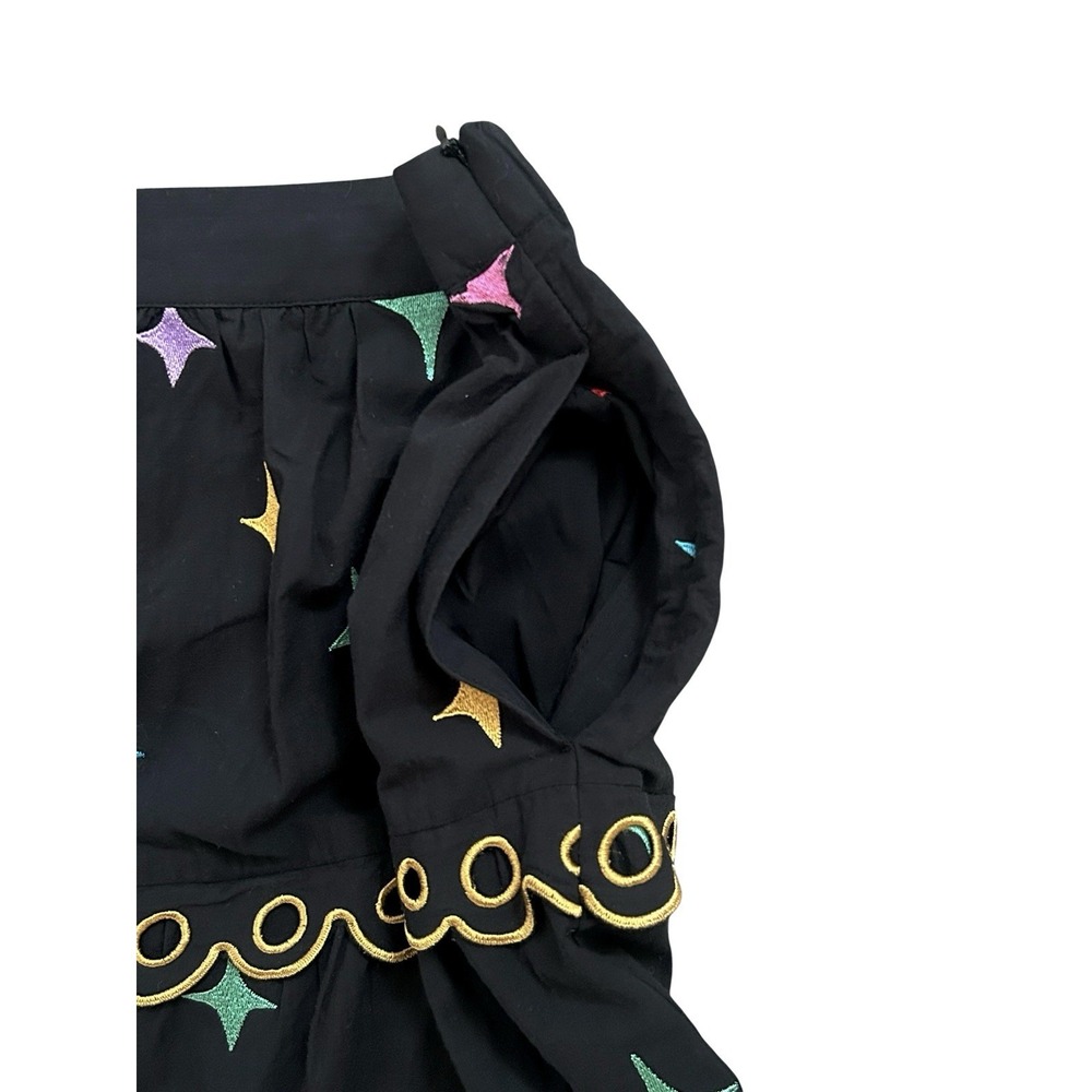 Gorman Twinkle Twinkle Little Skirt Womens Size 12 Black Stars Tiered Whimsigoth - Picture 7 of 14